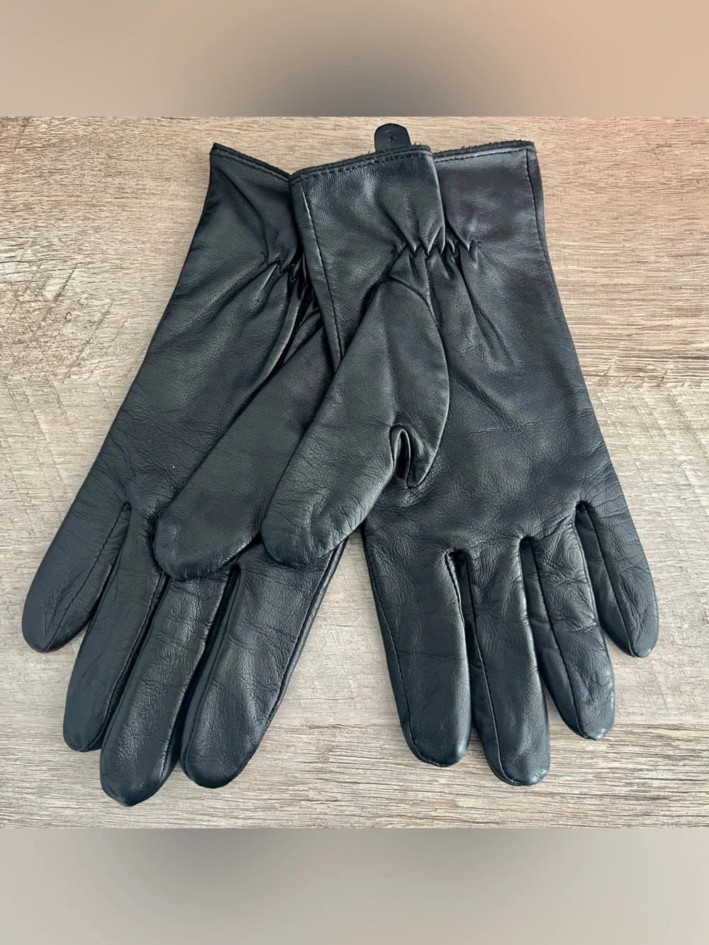 Lauren Ralph Lauren Black Leather Gloves Womens XL Winter Driving Soft Leather